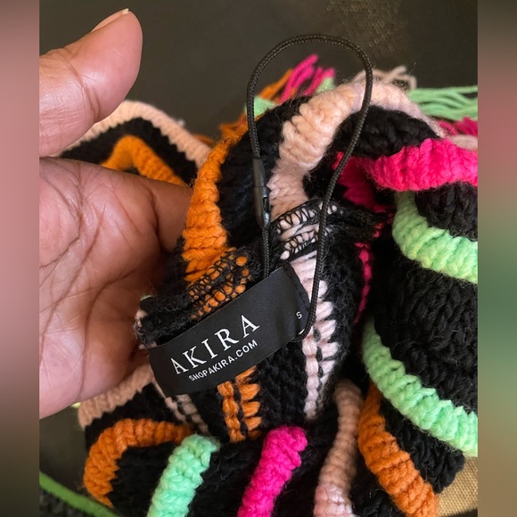 Striped Fringe Neon Sweater - Picture 5 of 8